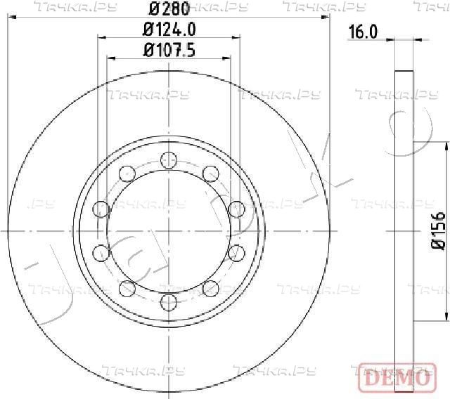 Тормозной диск Japko для Ford Transit VII 2006-2014. Артикул 610314C