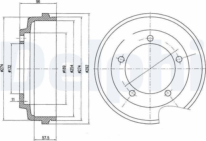 Тормозной барабан Delphi. Артикул BF479