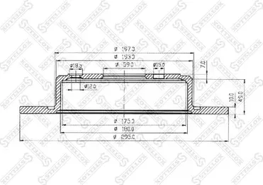 Тормозной диск Stellox задний для Fiat Ulysse I 1994-2002. Артикул 6020-9943-SX