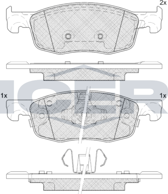 Тормозные колодки Icer для Toyota Yaris XP210 2020-2026. Артикул 182435