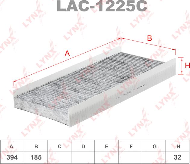 Салонный фильтр LYNXauto. Артикул LAC-1225C