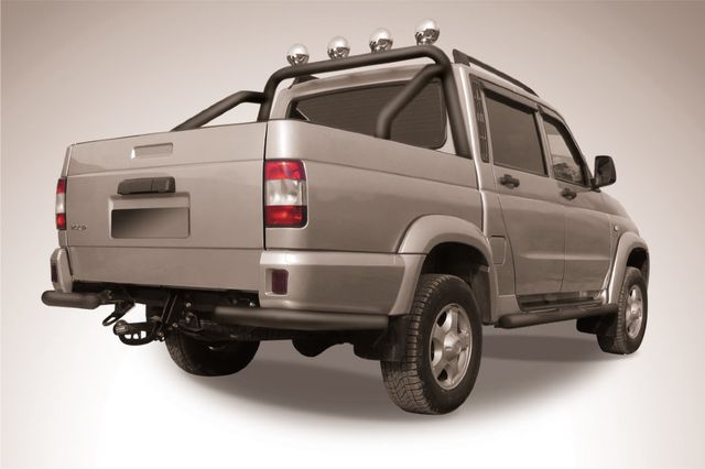 Защита Slitkoff задняя уголки d76 для УАЗ Pickup I рестайлинг 2014-2026 Черная. Артикул UPpic14-007B