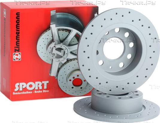 Тормозной диск Zimmermann Sport Coat Z задний для Volkswagen Golf Plus I 2004-2013. Артикул 600.3234.52