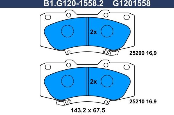 Тормозные колодки Galfer. Артикул B1.G120-1558.2