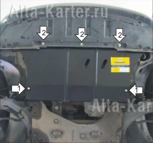 Защита Мотодор для картера, КПП Renault Megane II Grand Tour 2002-2009. Артикул 01713