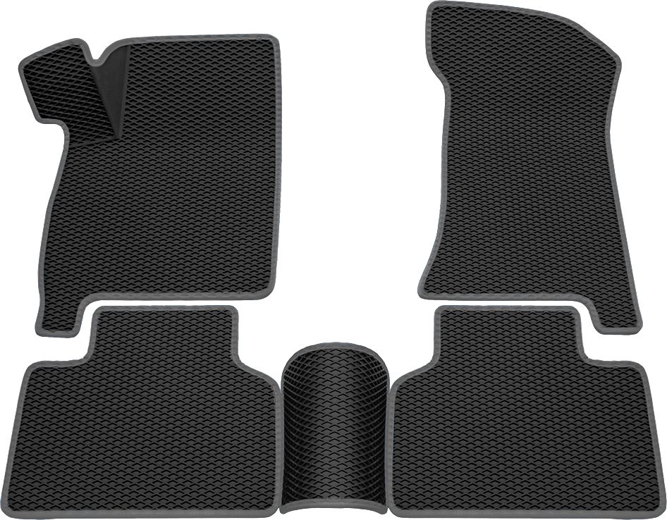 Коврики Rezkon 3D EVA ромб резиновые для салона Lada Priora 2170, 2171, 2172 2007-2018 Серый кант. Артикул 9239025102