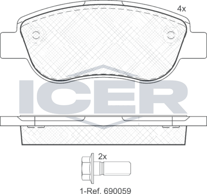 Тормозные колодки Icer для Fiat Palio I 1997-2004. Артикул 181883