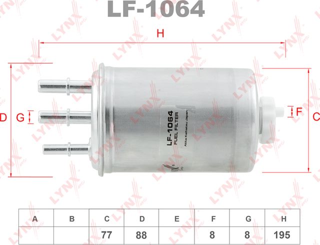 Топливный фильтр LYNXauto для SsangYong Rexton I 2004-2012. Артикул LF-1064