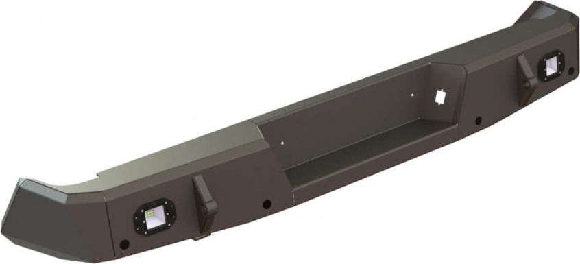 Бампер силовой STC задний для Toyota Tundra 2013-2026 с фарами заднего хода/ ПТФ. Артикул STC-TT13-BR-L2