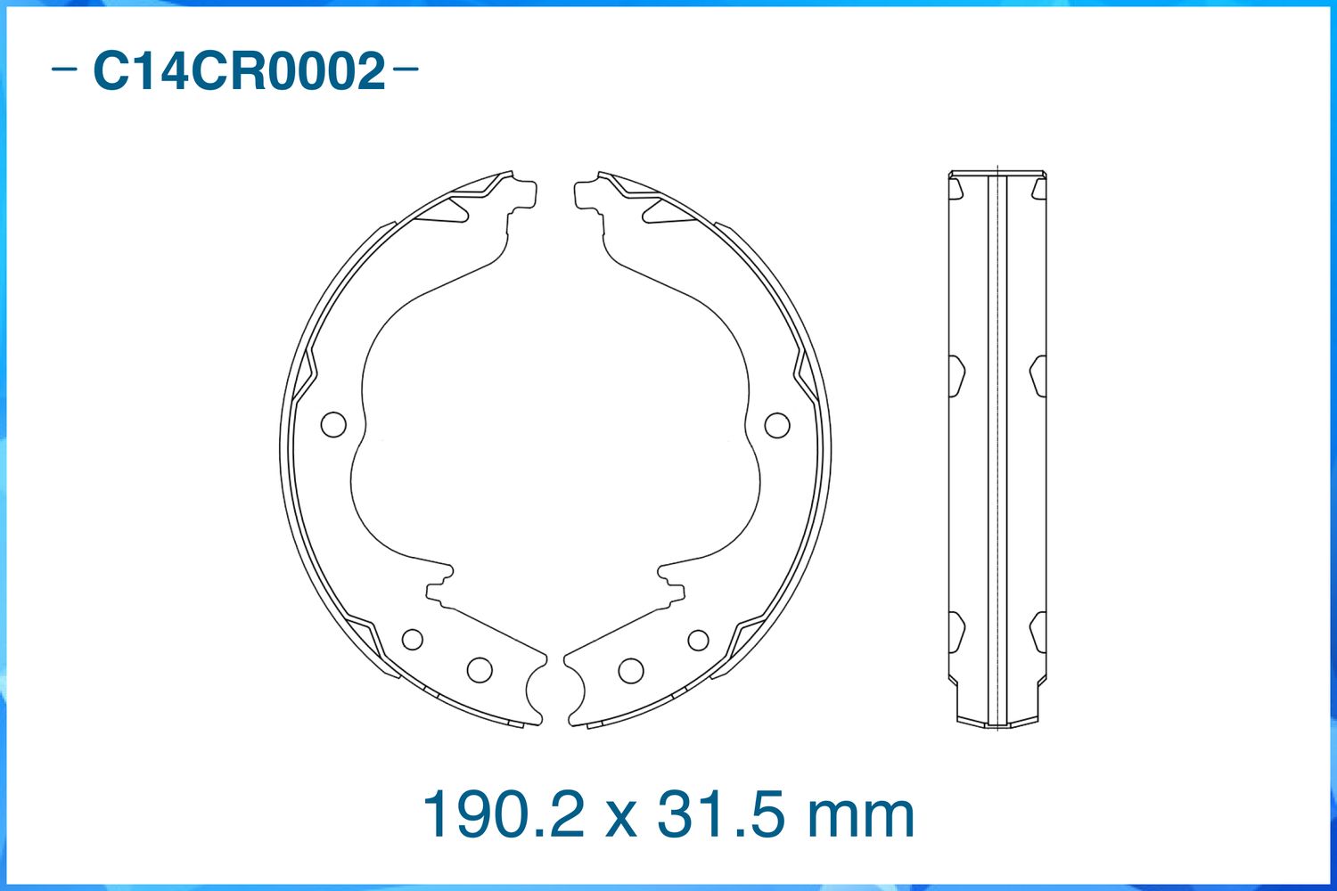 Колодки тормозные задние барабанные (Low Metallic) (Cworks). Артикул C14CR0002