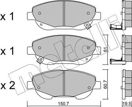 Тормозные колодки Metelli. Артикул 22-0879-0