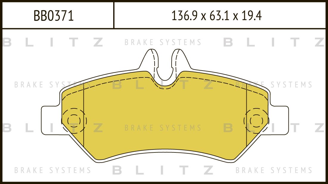 Колодки тормозные дисковые задние Mercedes-Benz Sprinter 2006 (Blitz). Артикул BB0371
