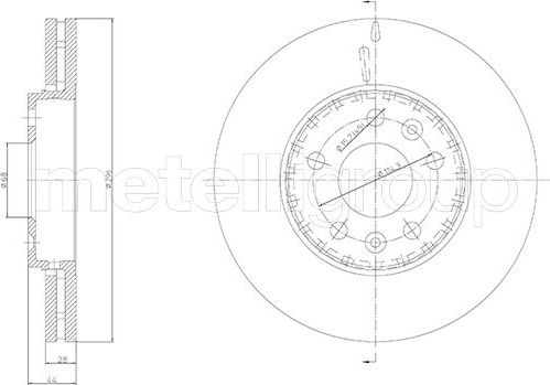 Тормозной диск Metelli передний для Renault Trafic III 2014-2026. Артикул 23-1793C
