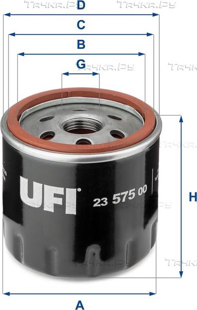 Масляный фильтр UFI для SEAT Tarraco I 2018-2026. Артикул 23.575.00