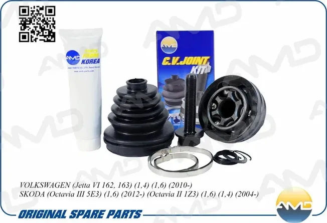 ШРУС VAG JETTA/OCTAVIA 10- 1.4/1.6 36/30 зуб. наружний (без кольца ABS) (AMD). Артикул AMDSH191