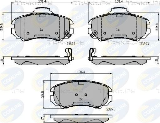 Тормозные колодки Comline Comline передние для Hyundai Sonata V (NF) 2005-2010. Артикул CBP31774