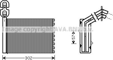 Радиатор отопителя (печки) AVA. Артикул VNA6201