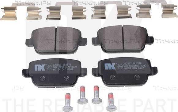Тормозные колодки NK задние для Ford S-MAX I 2006-2014. Артикул 222567