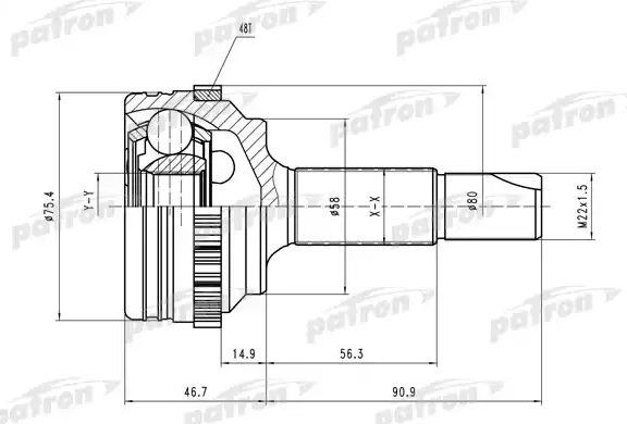 Шрус наружный (граната) Patron. Артикул PCV1460
