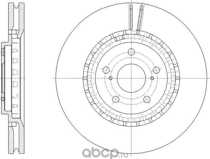 Диск тормозной вентилируемый (G-Brake). Артикул GR21832