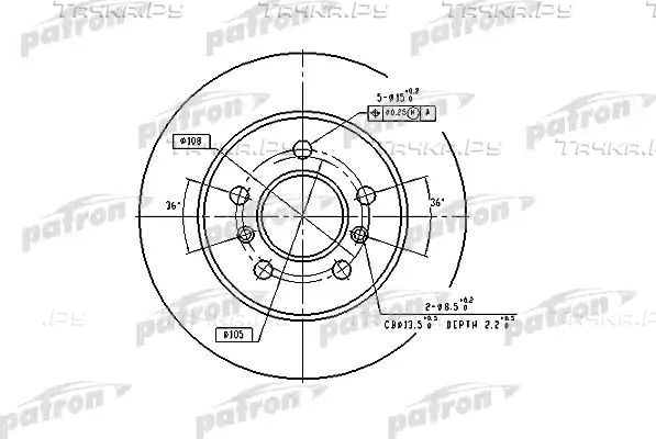 Тормозной диск Patron задний для Renault Laguna I 1993-2001. Артикул PBD1029