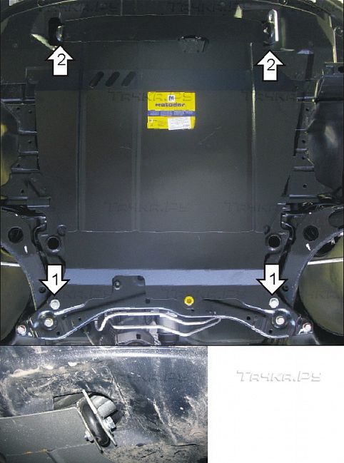 Защита Мотодор для картера, КПП Peugeot 4007 2007-2011. Артикул 01324