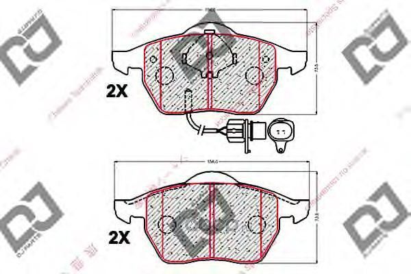 Колодки тормозные дисковые (DJ Parts). Артикул BP1950