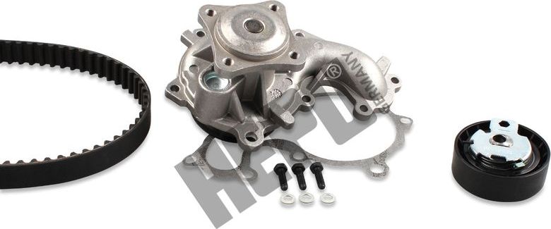 Помпа (водяной насос) с комплектом ремня ГРМ Hepu. Артикул PK02370