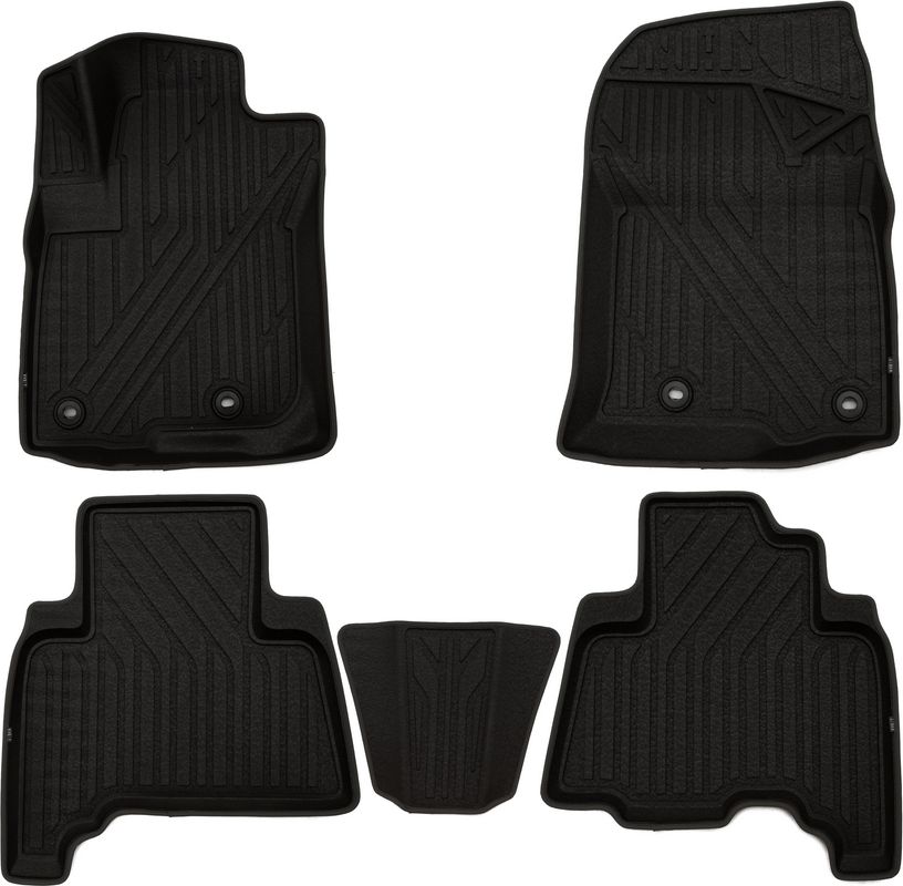 Коврики KVEST 3D для салона Lexus GX 2013-2026 Черный, черный кант. Артикул KVESTLEX00004K