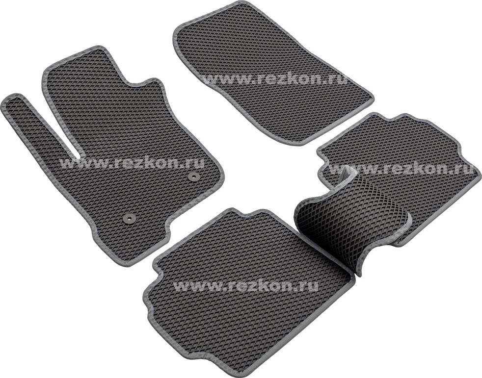 Коврики Rezkon EVA для салона Ford Mondeo V 2015-2019 Серый кант. Артикул 9016025202