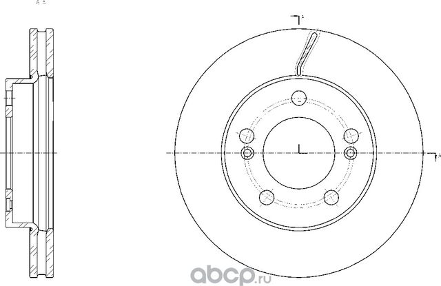 Диск тормозной вентилируемый (G-Brake). Артикул GR21212