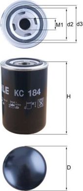 Топливный фильтр Mahle-Knecht. Артикул KC 184