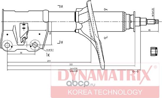 Амортизатор подвески газонаполненный (Dynamatrix-Korea). Артикул DSA334308