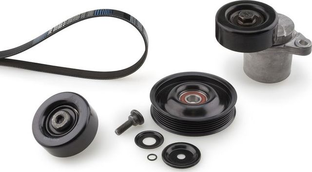 Приводной ремень поликлиновой с роликами (комплект) Gates Micro-V® для Kia Spectra II 2004-2006. Артикул K016PK1513