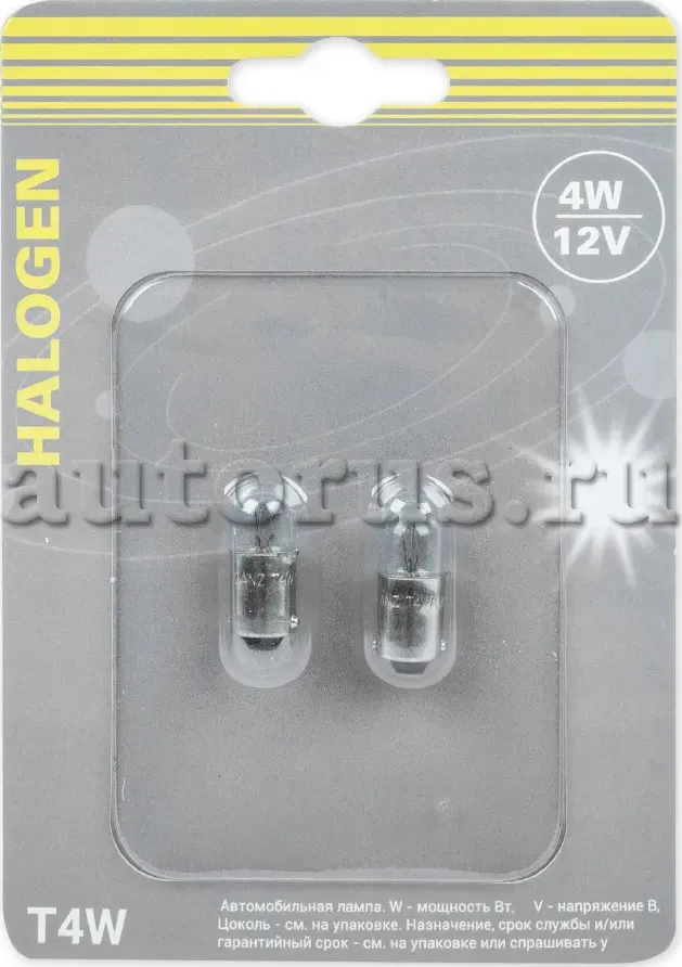 Лампа 12V T4W 4W BA9s GANZ 2 шт. блистер GIP06073. Артикул GIP06073