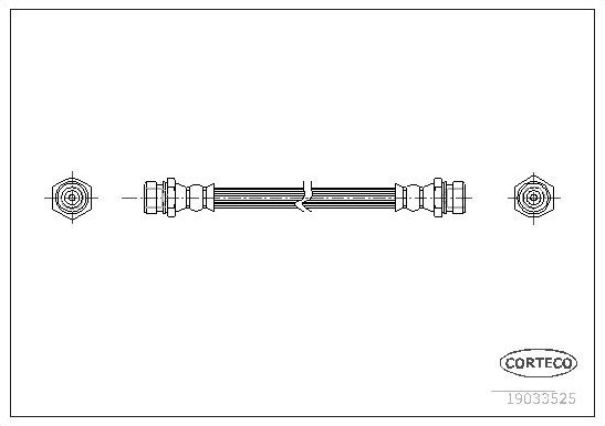 Тормозной шланг Corteco задний для Kia Rio I 2000-2005. Артикул 19033525