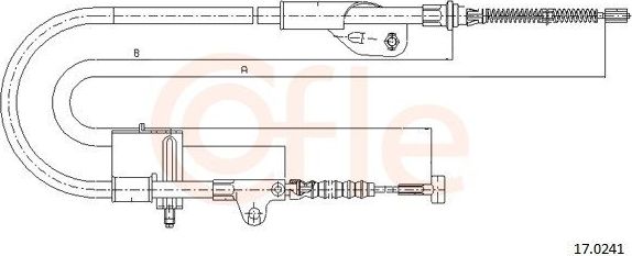Трос ручника (тросик ручного тормоза) Cofle. Артикул 17.0241