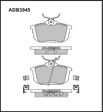 Колодки тормозные дисковые | зад | (Allied Nippon). Артикул ADB3945