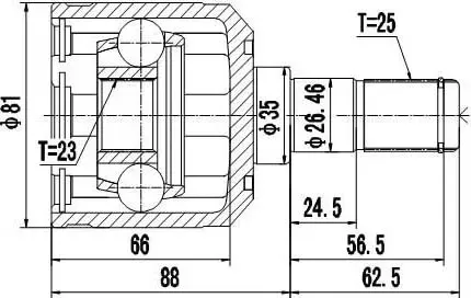 ШРУС ВНУТРЕННИЙ HYUNDAI TUCSON (04-10) (Zikmar). Артикул Z87819R