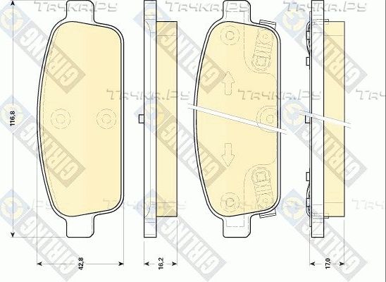 Тормозные колодки Girling задние для Opel Cascada 2013-2019. Артикул 6118449