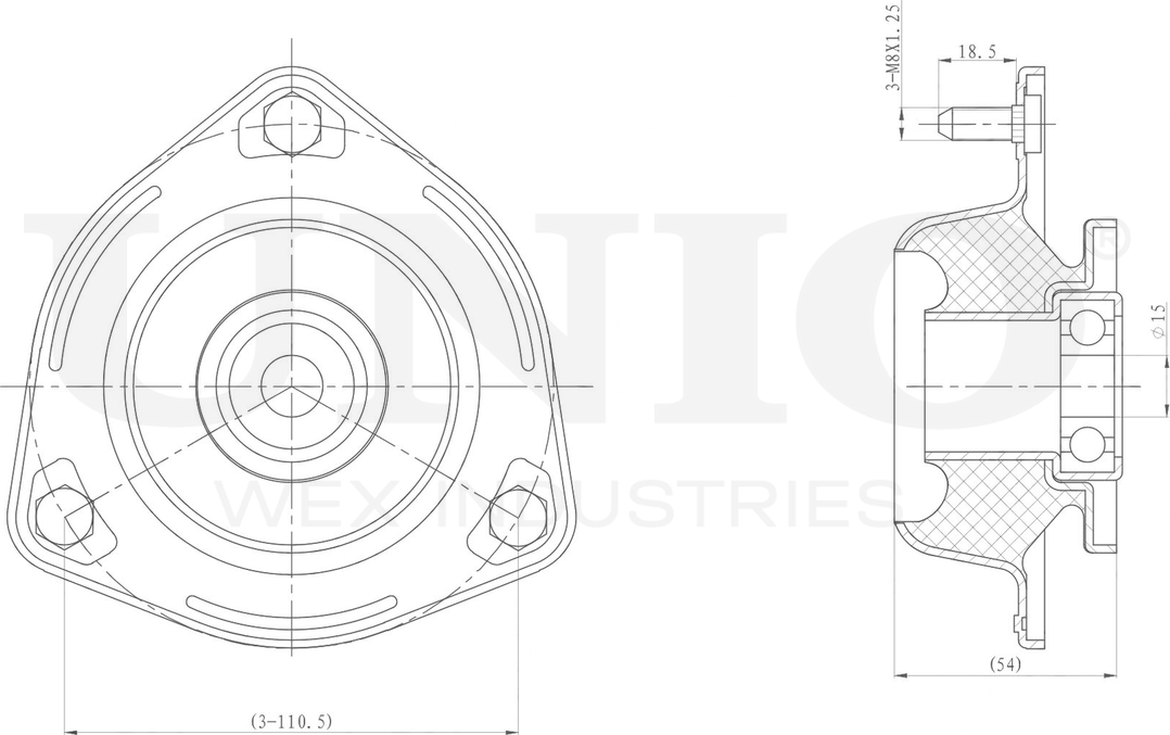 Опора амортизационной стойки (Unio). Артикул RMP-13035
