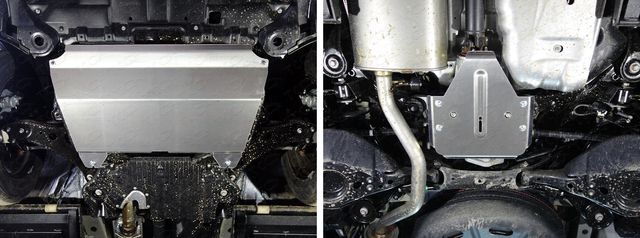 Защита алюминиевая ТСС (4 мм) для картера, КПП и дифференциала Toyota Highlander 2017-2020. Артикул ZKTCC00298K