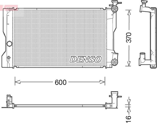 Радиатор охлаждения двигателя Denso для Toyota Matrix II (E140) 2008-2014. Артикул DRM50091