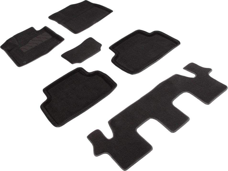 Коврики 3D Seintex для салона Kia Sorento IV 7 мест 2020-2026 ЧЕРНЫЕ. Артикул 95069