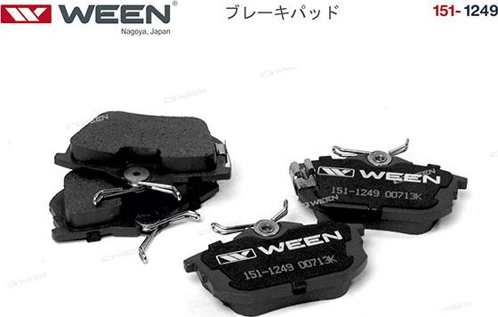 Тормозные колодки WEEN задние для Smart Forfour I (W454) 2004-2006. Артикул 151-1249