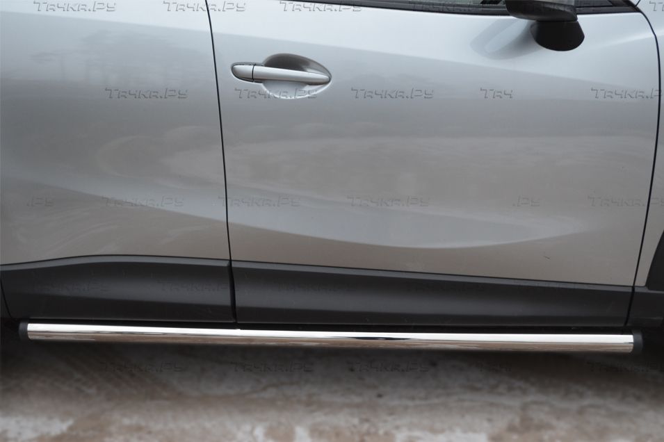 Защита RusStal порогов труба d63 (вариант 2) для Mazda CX-5 2011-2017. Артикул M5T-0011362