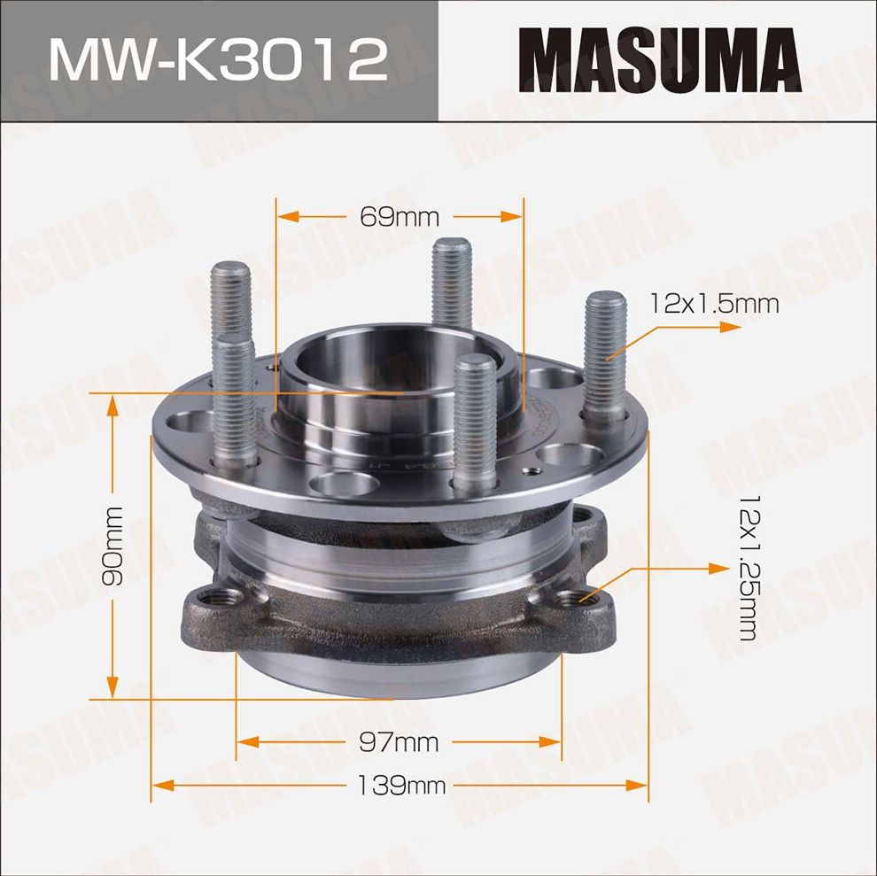 Ступичный узел MASUMA front SANTA FE, SORENTO 18 Masuma. Артикул MWK3012