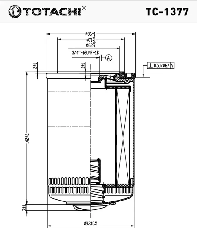 Фильтр масляный (Totachi). Артикул TC1377