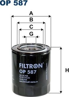 Масляный фильтр Filtron. Артикул OP 587