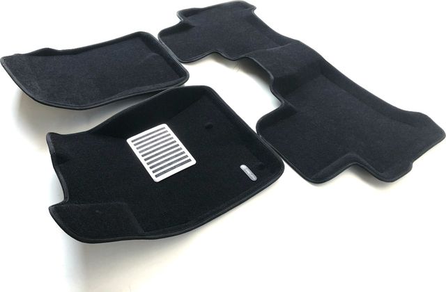 Коврики текстильные Euromat 3D Lux для салона Toyota Land Cruiser Prado 120 2002-2009. ЧЕРНЫЕ. Артикул EM3D-005121